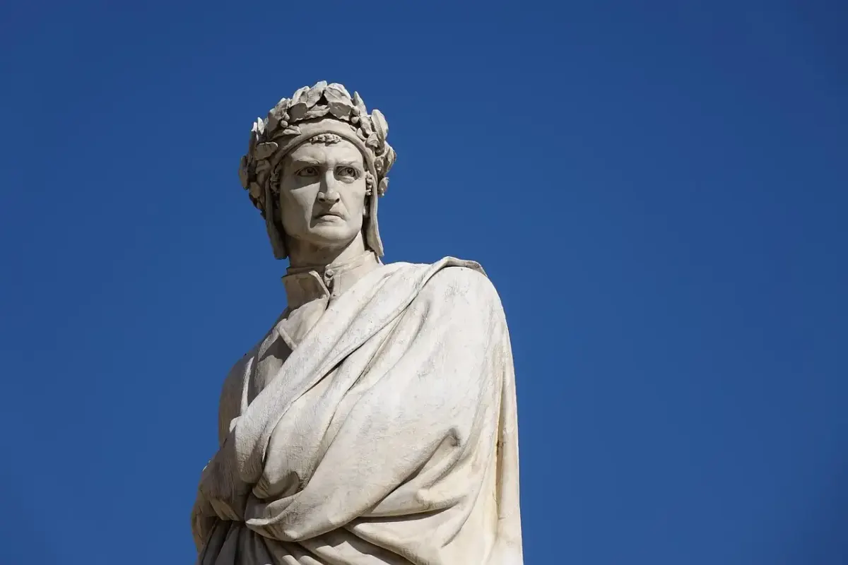 Discussing the divine comedy with dante